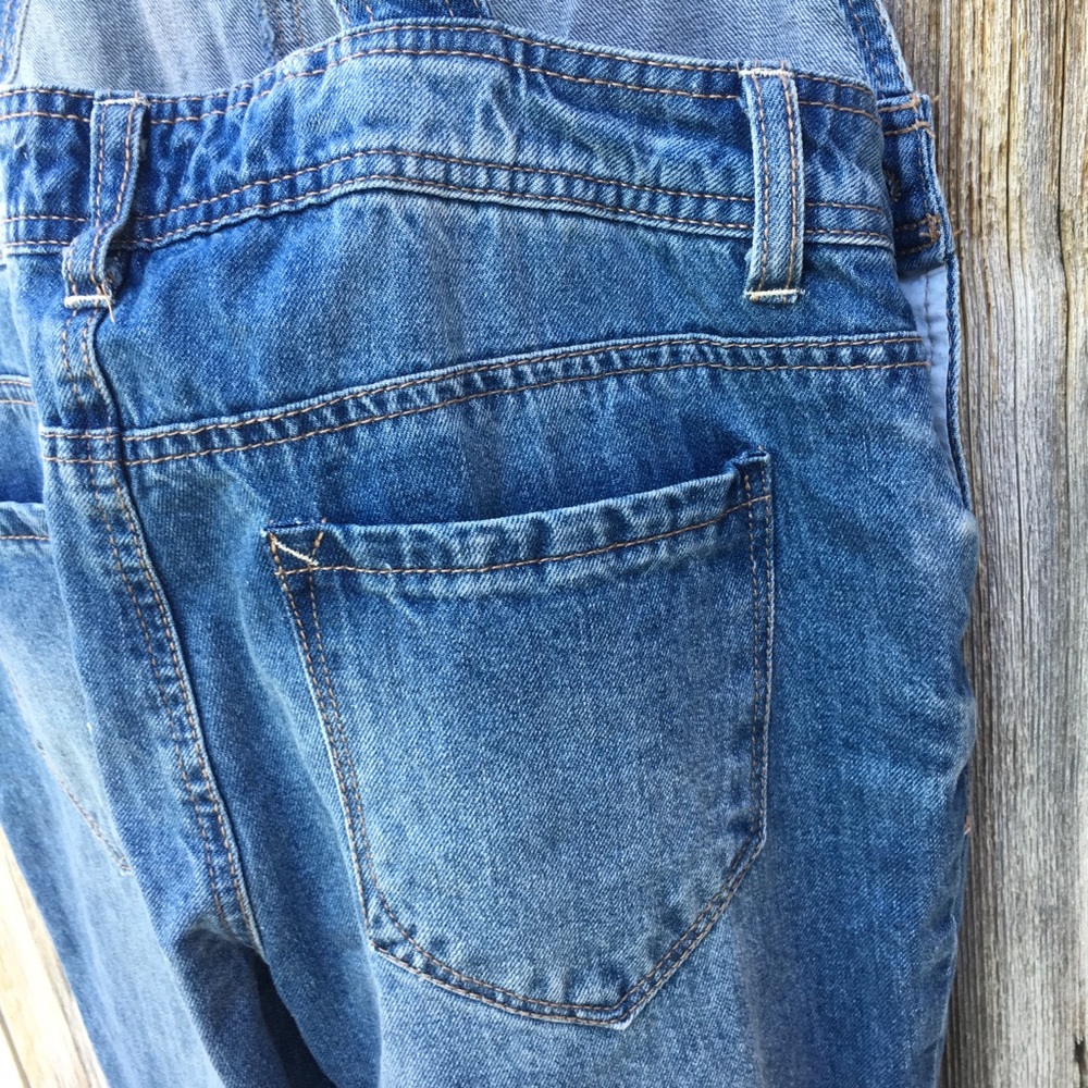 NWT Kensie Distressed Denim Overalls Blue 6 - Picture 4 of 8
